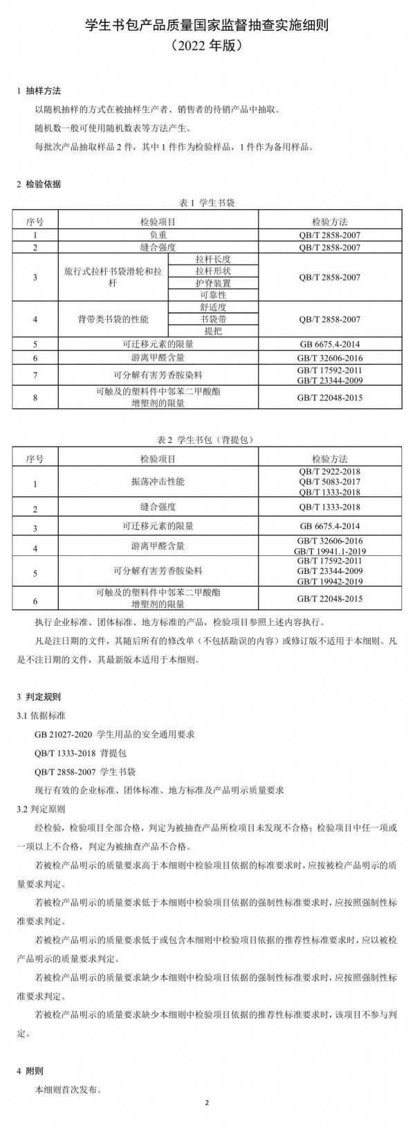 儿童及婴幼儿服装质量国家监督抽查实施细则发布